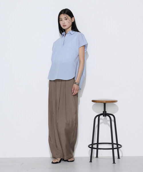 COMME CA Wardrobe(コムサワードローブ)の「ローン スキッパー Tブラウス(シャツ/ブラウス・レディース・ネイビー/オフホワイト/ピンク/ストライプ・FREE)」の21枚目の写真