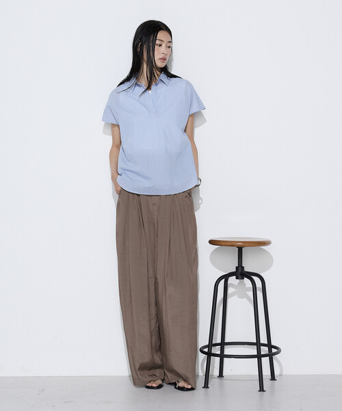 COMME CA Wardrobe(コムサワードローブ)の「ローン スキッパー Tブラウス(シャツ/ブラウス・レディース・ネイビー/オフホワイト/ピンク/ストライプ・FREE)」の22枚目の写真
