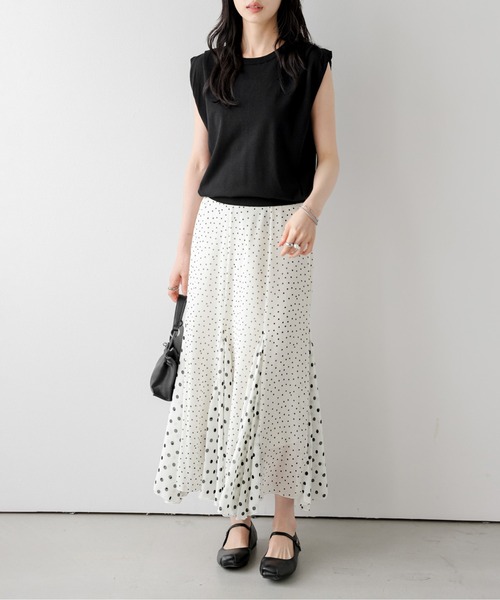 AMELY(エミリー)の「ドットパネルマーメイドスカート(スカート・レディース・ブラック/ホワイト・フリー)」の1枚目の写真