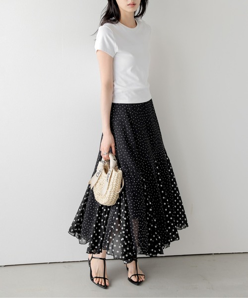 AMELY(エミリー)の「ドットパネルマーメイドスカート(スカート・レディース・ブラック/ホワイト・フリー)」の2枚目の写真