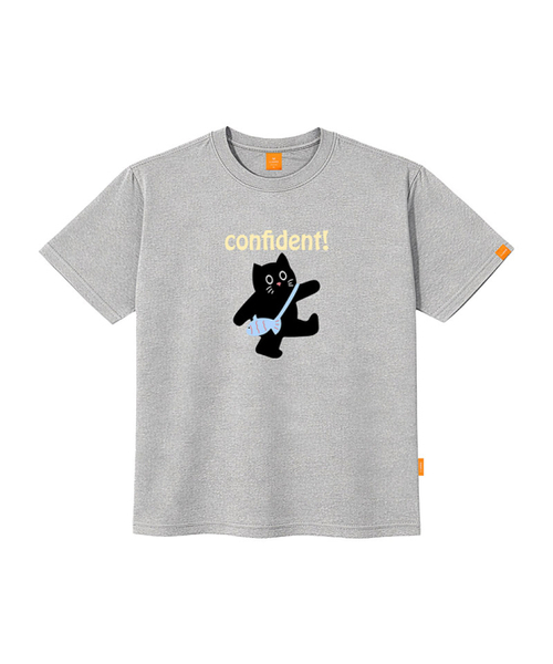 LLAMO(エラモ)の「威風堂々-ニャン 半袖Tシャツ 男女共用 ビッグサイズ S 4XL(Tシャツ/カットソー・レディース・グレー/ダークインディゴブルー/レッド/ホワイト・SMALL/X-LARGE/4XL/3XL/LARGE/MEDIUM/2XL)」の5枚目の写真