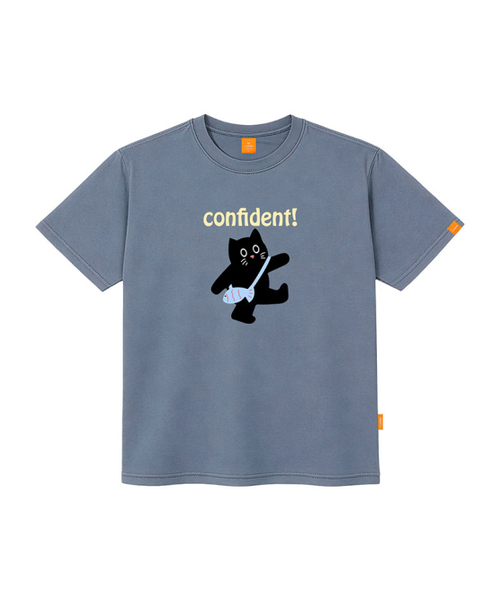 LLAMO(エラモ)の「威風堂々-ニャン 半袖Tシャツ 男女共用 ビッグサイズ S 4XL(Tシャツ/カットソー・レディース・グレー/ダークインディゴブルー/レッド/ホワイト・SMALL/X-LARGE/4XL/3XL/LARGE/MEDIUM/2XL)」の6枚目の写真