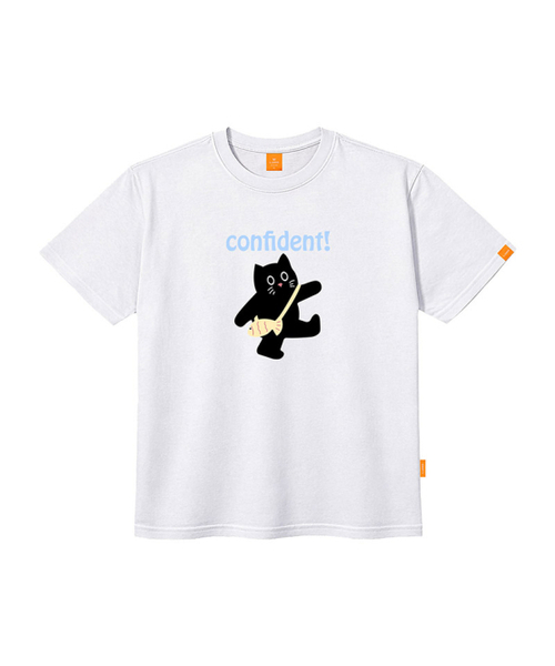 LLAMO(エラモ)の「威風堂々-ニャン 半袖Tシャツ 男女共用 ビッグサイズ S 4XL(Tシャツ/カットソー・レディース・グレー/ダークインディゴブルー/レッド/ホワイト・SMALL/X-LARGE/4XL/3XL/LARGE/MEDIUM/2XL)」の7枚目の写真