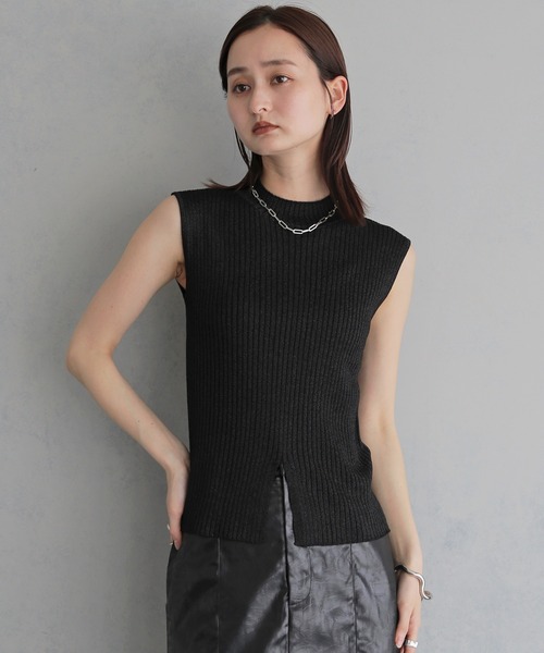 &g'aime(アンジェム)の「【&g'aime 】ラメ二重臼ニット Glitter Plated Knitwear(ニット/セーター・レディース・アイボリー/ブラウン/ブラック・FREE)」の10枚目の写真