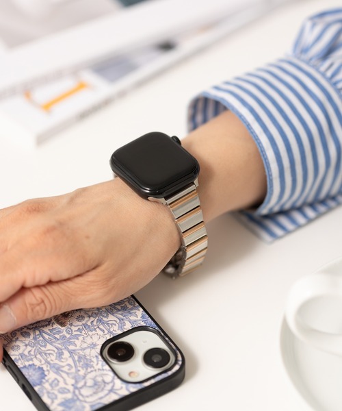 emonique(エモニーク)の「合金 アップルウォッチバンド Apple Watch バンド【38mm/40mm/41mm 対応】(デジタル腕時計・レディース・シルバー/ブラック/シルバー系・38)」の3枚目の写真