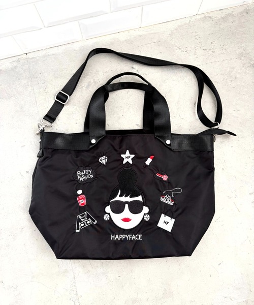 HAPPY FACE(ハッピーフェイス)の「エマ新刺繍2WAYトートBK(トートバッグ・レディース・ブラック・ONE SIZE)」の15枚目の写真