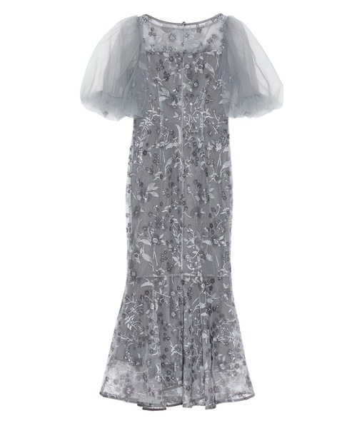 Leja（レジャ）の「【LEJA】チュールリボンスパンコールボリュームスリーブマーメイドワンピースドレス美脚効果結婚式 パーティードレス 成人式 二次会 同窓会 お呼ばれ オケージョン 20代 30代（ドレス・レディース・グレー・SMALL/MEDIUM）」の16枚目の写真