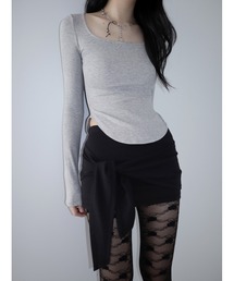 CladdA（クラタ）の「rough tie skirt pants, BLACK（スカート）」