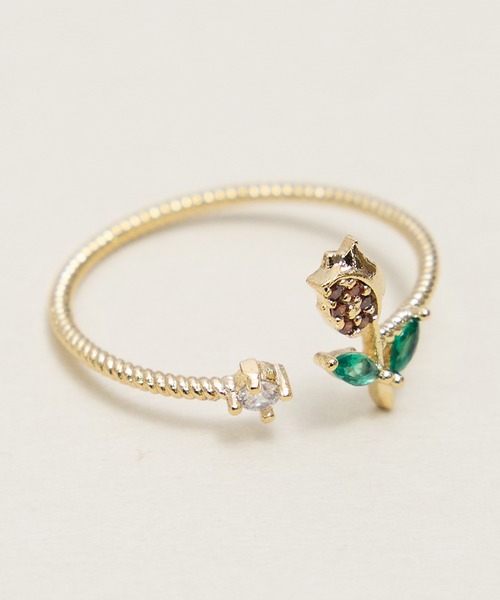 Zoule（ゾーラ）の「Zoule ゾーラ：FLOWER LETTER SERIES　jewel flower letter R-1　花言葉　チューリップ　スズラン　アジサイ　クローバー　コスモス　リング（リング・レディース・グリーン/ホワイト/レッド/パープル/ピンク・FREE）」の22枚目の写真