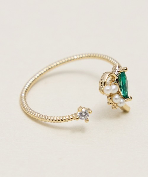 Zoule（ゾーラ）の「Zoule ゾーラ：FLOWER LETTER SERIES　jewel flower letter R-1　花言葉　チューリップ　スズラン　アジサイ　クローバー　コスモス　リング（リング・レディース・グリーン/ホワイト/レッド/パープル/ピンク・FREE）」の7枚目の写真
