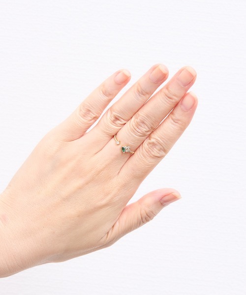 Zoule（ゾーラ）の「Zoule ゾーラ：FLOWER LETTER SERIES　jewel flower letter R-1　花言葉　チューリップ　スズラン　アジサイ　クローバー　コスモス　リング（リング・レディース・グリーン/ホワイト/レッド/パープル/ピンク・FREE）」の13枚目の写真