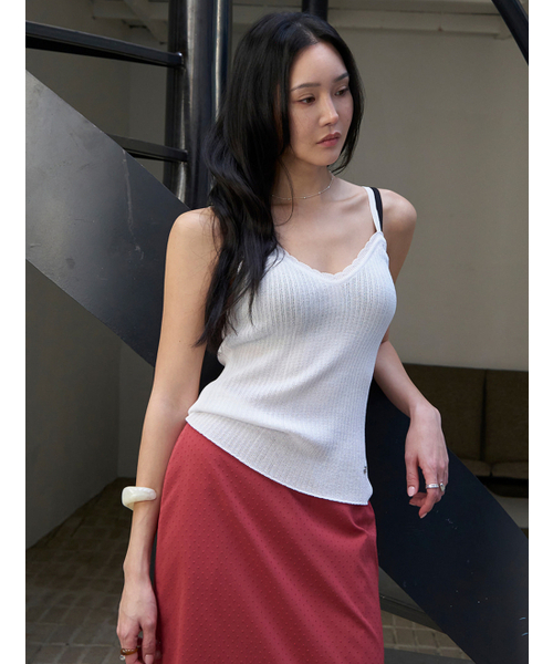 MORVE13(モルブ13)の「ヘイズニットスリーブレス(Tシャツ/カットソー・レディース・ブラック/ネイビー/レッド/ベージュ/アイボリー・FREE)」の6枚目の写真