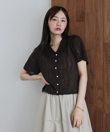 シアーポロニットカーディガン