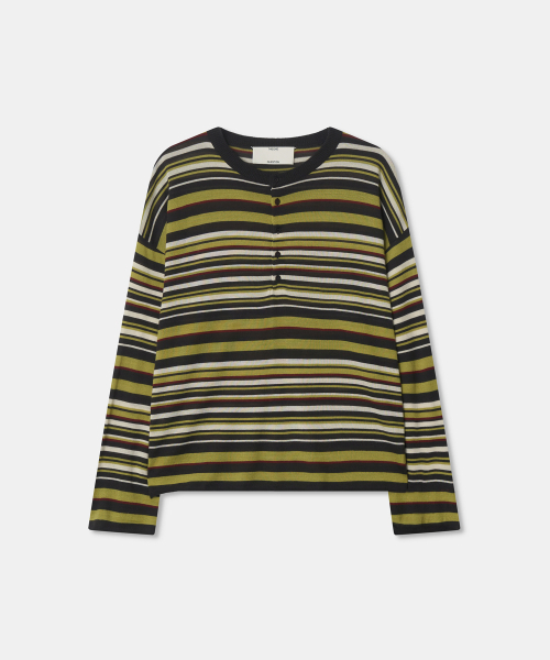THEENDQUESTION(ジエンドクエスチョン)の「Color stripe knit top / DARK GRAY(ニット/セーター・レディース・その他・FREE)」の1枚目の写真