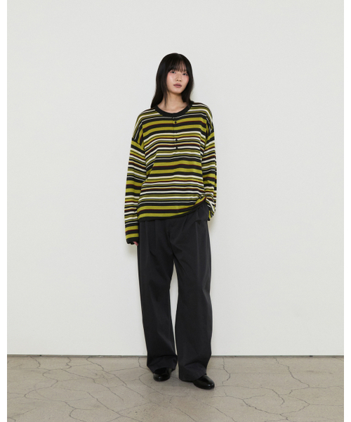 THEENDQUESTION(ジエンドクエスチョン)の「Color stripe knit top / DARK GRAY(ニット/セーター・レディース・その他・FREE)」の10枚目の写真