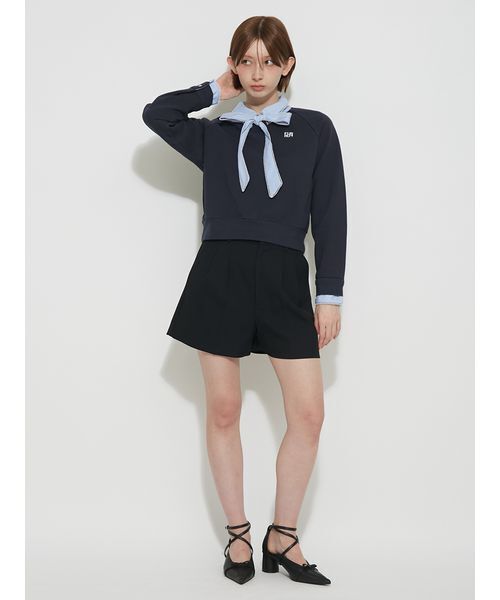 FURFUR(ファーファー)の「【WEB・一部店舗限定カラー】シャツドッキングボウタイスウェット(スウェット・レディース・チャコールグレー/ネイビー/グレー/ホワイト/ライトピンク・F)」の13枚目の写真