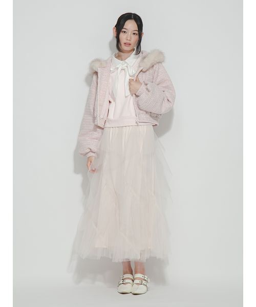 FURFUR(ファーファー)の「【WEB・一部店舗限定カラー】シャツドッキングボウタイスウェット(スウェット・レディース・チャコールグレー/ネイビー/グレー/ホワイト/ライトピンク・F)」の16枚目の写真