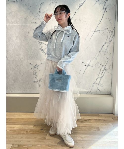 FURFUR(ファーファー)の「【WEB・一部店舗限定カラー】シャツドッキングボウタイスウェット(スウェット・レディース・チャコールグレー/ネイビー/グレー/ホワイト/ライトピンク・F)」の19枚目の写真
