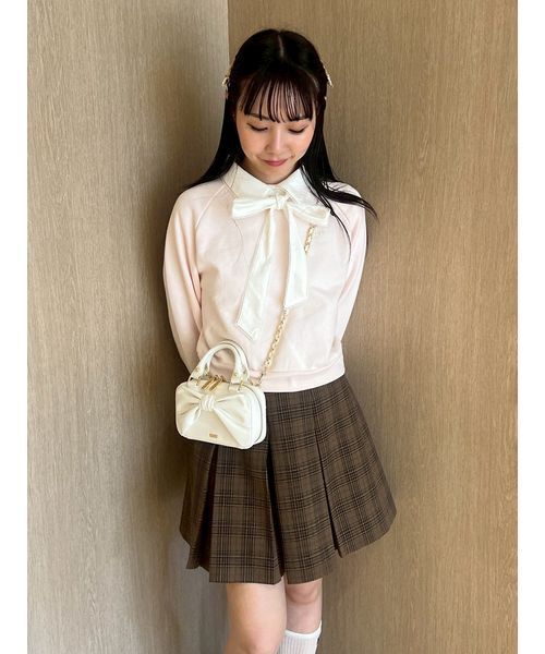 FURFUR(ファーファー)の「【WEB・一部店舗限定カラー】シャツドッキングボウタイスウェット(スウェット・レディース・チャコールグレー/ネイビー/グレー/ホワイト/ライトピンク・F)」の20枚目の写真