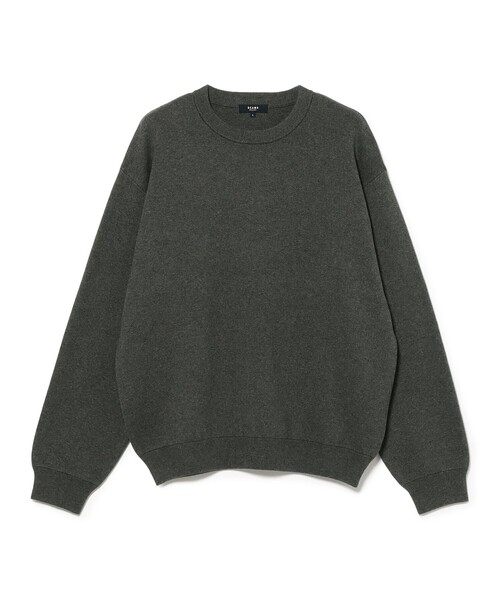BEAMS HEART(ビームスハート)の「スウェットライク クルーネック ニット(ニット/セーター・メンズ・チャコールグレー/レッド・SMALL/LARGE/MEDIUM)」の1枚目の写真