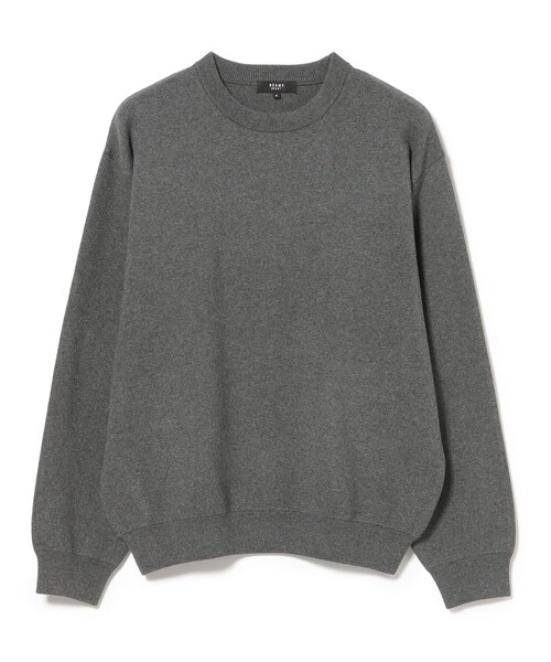 BEAMS HEART(ビームスハート)の「スウェットライク クルーネック ニット(ニット/セーター・メンズ・チャコールグレー/レッド・SMALL/LARGE/MEDIUM)」の3枚目の写真