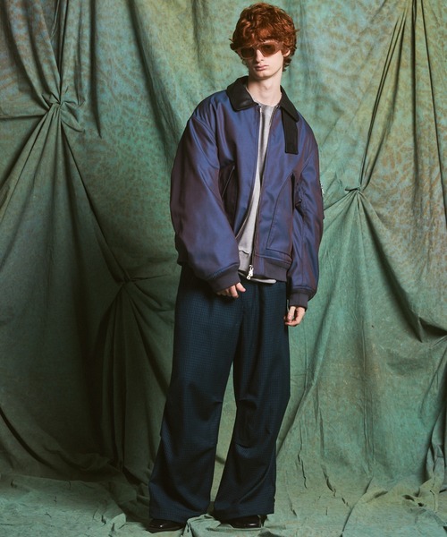 MAISON SPECIAL（メゾンスペシャル）の「《UNISEX》120/2/2 Suvin Cotton Gabardine Prime-Over Leather Collar CWU Flight Jacket/スビンコットンギャバジンプライムオーバー衿レザーCWUフライトジャケット【MAISON SPECIAL/メゾンスペシャル】■セットアップ対応■（ブルゾン・メンズ・カーキ/ブルー/チャコールグレー/ブラック・1/0/2）」の7枚目の写真