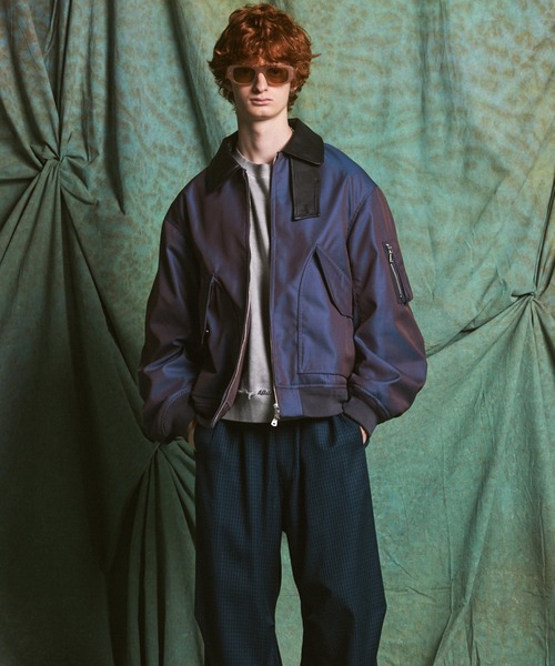 MAISON SPECIAL（メゾンスペシャル）の「《UNISEX》120/2/2 Suvin Cotton Gabardine Prime-Over Leather Collar CWU Flight Jacket/スビンコットンギャバジンプライムオーバー衿レザーCWUフライトジャケット【MAISON SPECIAL/メゾンスペシャル】■セットアップ対応■（ブルゾン・メンズ・カーキ/ブルー/チャコールグレー/ブラック・1/0/2）」の17枚目の写真
