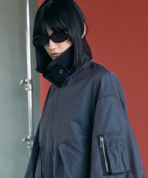MAISON SPECIAL（メゾンスペシャル）の「《UNISEX》120/2/2 Suvin Cotton Gabardine Prime-Over Leather Collar CWU Flight Jacket/スビンコットンギャバジンプライムオーバー衿レザーCWUフライトジャケット【MAISON SPECIAL/メゾンスペシャル】■セットアップ対応■（ブルゾン・メンズ・カーキ/ブルー/チャコールグレー/ブラック・1/0/2）」の13枚目の写真