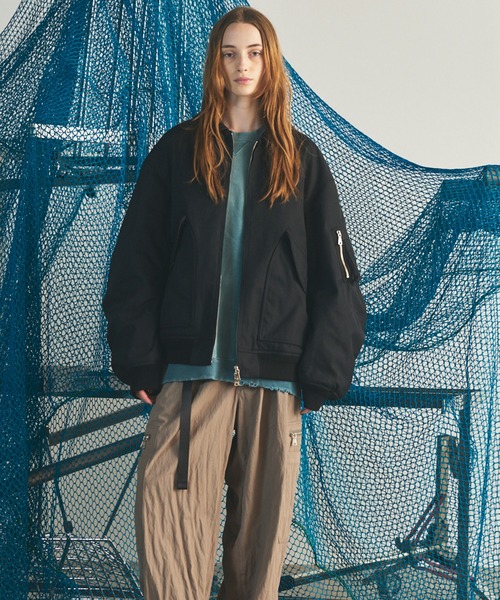 MAISON SPECIAL（メゾンスペシャル）の「《UNISEX》120/2/2 Suvin Cotton Gabardine Prime-Over Leather Collar CWU Flight Jacket/スビンコットンギャバジンプライムオーバー衿レザーCWUフライトジャケット【MAISON SPECIAL/メゾンスペシャル】■セットアップ対応■（ブルゾン・メンズ・カーキ/ブルー/チャコールグレー/ブラック・1/0/2）」の20枚目の写真