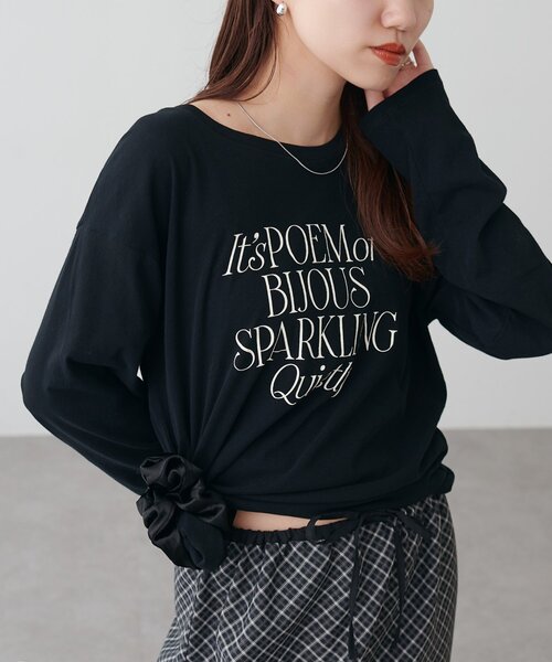 DISCOAT(ディスコート)の「強撚シアーロゴTシャツ(Tシャツ/カットソー・レディース・ブラック/ブラウン/オフホワイト・FREE)」の3枚目の写真