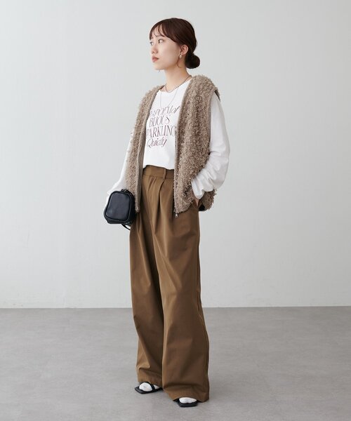 DISCOAT(ディスコート)の「強撚シアーロゴTシャツ(Tシャツ/カットソー・レディース・ブラック/ブラウン/オフホワイト・FREE)」の4枚目の写真