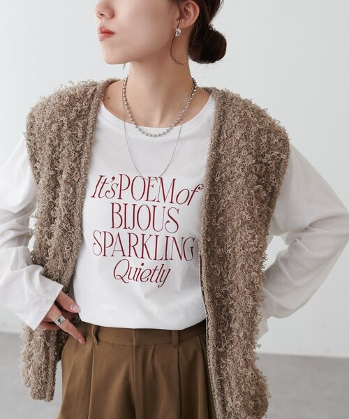 DISCOAT(ディスコート)の「強撚シアーロゴTシャツ(Tシャツ/カットソー・レディース・ブラック/ブラウン/オフホワイト・FREE)」の5枚目の写真