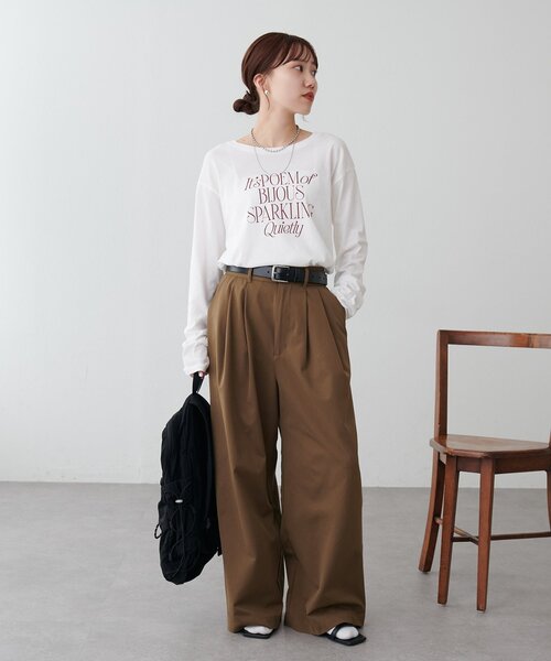 DISCOAT(ディスコート)の「強撚シアーロゴTシャツ(Tシャツ/カットソー・レディース・ブラック/ブラウン/オフホワイト・FREE)」の7枚目の写真