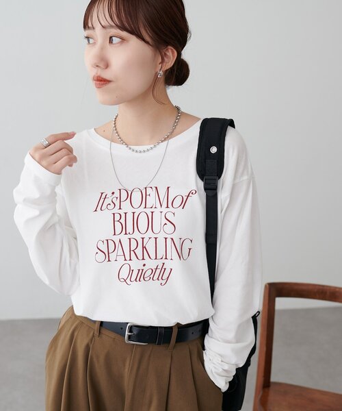 DISCOAT(ディスコート)の「強撚シアーロゴTシャツ(Tシャツ/カットソー・レディース・ブラック/ブラウン/オフホワイト・FREE)」の8枚目の写真
