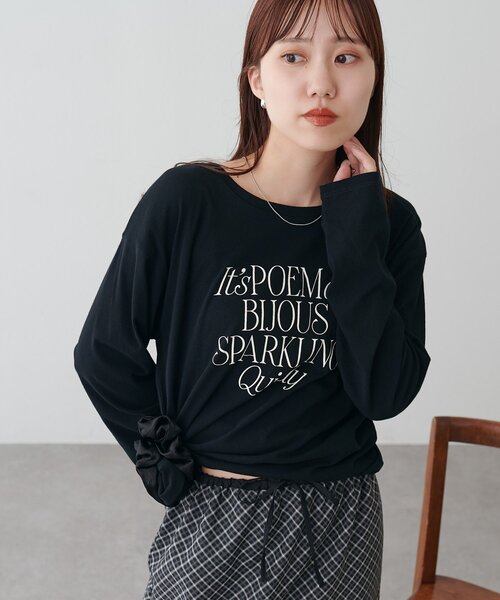 DISCOAT(ディスコート)の「強撚シアーロゴTシャツ(Tシャツ/カットソー・レディース・ブラック/ブラウン/オフホワイト・FREE)」の13枚目の写真
