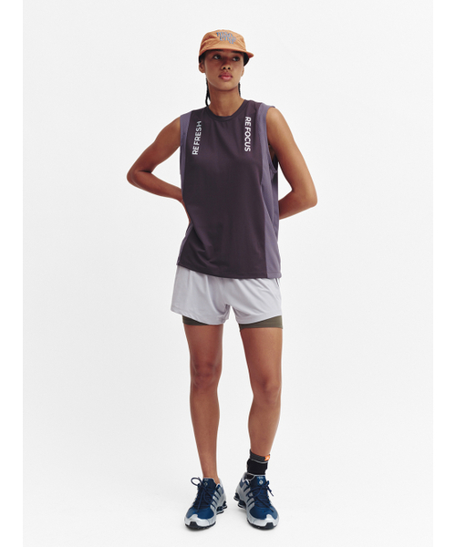 MENASOO（ミナス）の「Refocus Mesh Sleeveless Top_Charcoal（Tシャツ/カットソー・レディース・チャコール・2/1）」の4枚目の写真