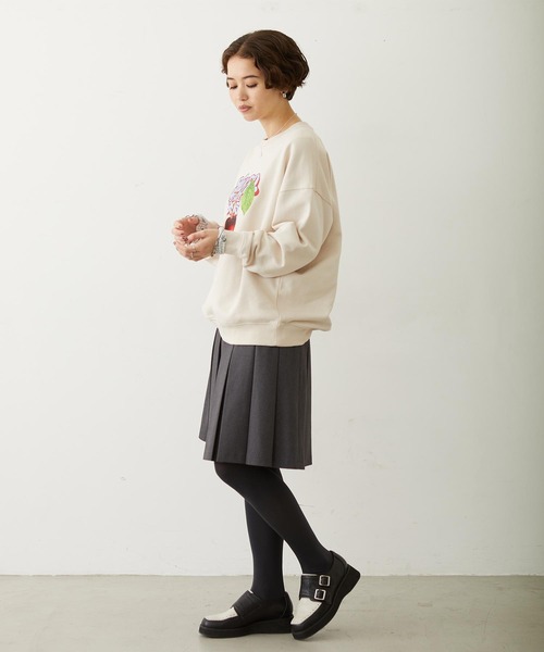 MILKFED.（ミルクフェド）の「CHERRY LOGO SWEAT TOP（スウェット・レディース・オフホワイト/ネイビー/ライトパープル・L/M）」の8枚目の写真