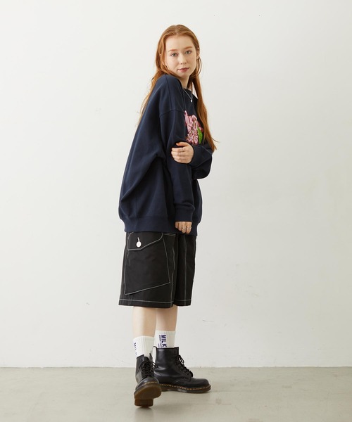 MILKFED.（ミルクフェド）の「CHERRY LOGO SWEAT TOP（スウェット・レディース・オフホワイト/ネイビー/ライトパープル・L/M）」の14枚目の写真