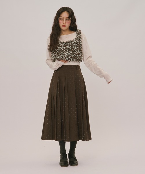 loin nuit(ロワンニュイ)の「hand knitting bustier / ハンドニットビスチェ(ニット/セーター・レディース・グレー/ブラウン/アイボリー・FREE)」の11枚目の写真