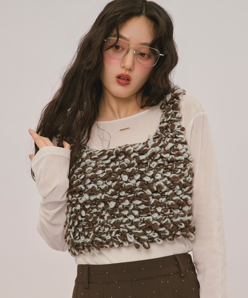 loin nuit(ロワンニュイ)の「hand knitting bustier / ハンドニットビスチェ(ニット/セーター・レディース・グレー/ブラウン/アイボリー・FREE)」の5枚目の写真