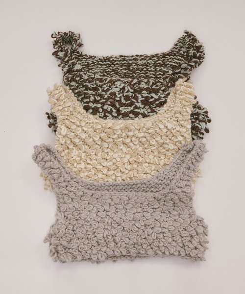 loin nuit(ロワンニュイ)の「hand knitting bustier / ハンドニットビスチェ(ニット/セーター・レディース・グレー/ブラウン/アイボリー・FREE)」の4枚目の写真