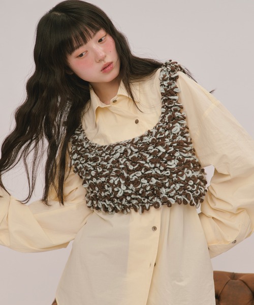 loin nuit(ロワンニュイ)の「hand knitting bustier / ハンドニットビスチェ(ニット/セーター・レディース・グレー/ブラウン/アイボリー・FREE)」の21枚目の写真