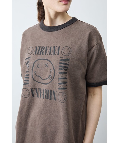 GOOD ROCK SPEED(グッドロックスピード)の「NIRVANA Ringer Tシャツ(Tシャツ/カットソー・レディース・ブラウン・FREE)」の5枚目の写真