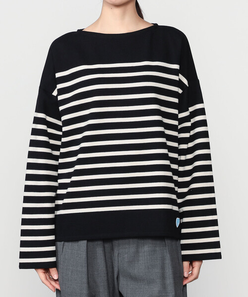 ORCIVAL（オーシバル）の「ORCIVAL | ラッセル ボートネック ワイドセーラーTシャツ WOMEN（Tシャツ/カットソー・レディース・ブラック系その他/ブルー系その他/ベージュ系その他/ブラウン系その他・1）」の9枚目の写真