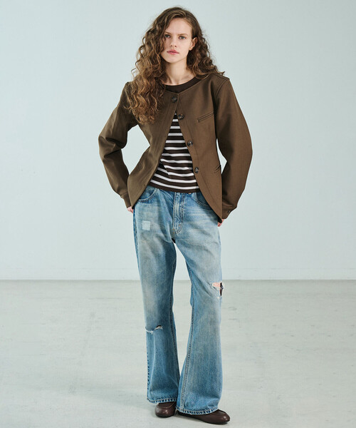 ORCIVAL（オーシバル）の「ORCIVAL | ラッセル ボートネック ワイドセーラーTシャツ WOMEN（Tシャツ/カットソー・レディース・ブラック系その他/ブルー系その他/ベージュ系その他/ブラウン系その他・1）」の6枚目の写真