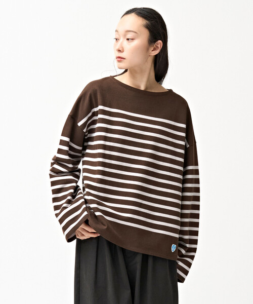 ORCIVAL（オーシバル）の「ORCIVAL | ラッセル ボートネック ワイドセーラーTシャツ WOMEN（Tシャツ/カットソー・レディース・ブラック系その他/ブルー系その他/ベージュ系その他/ブラウン系その他・1）」の2枚目の写真