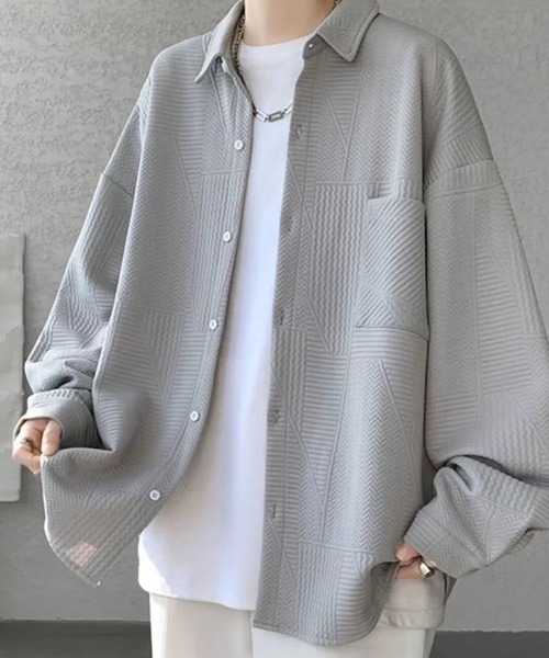 KELVIN（ケルヴァン）の「Geo Texture Overshirt ジオテクスチャーオーバーシャツ（シャツ/ブラウス・メンズ・ホワイト・MEDIUM）」の17枚目の写真
