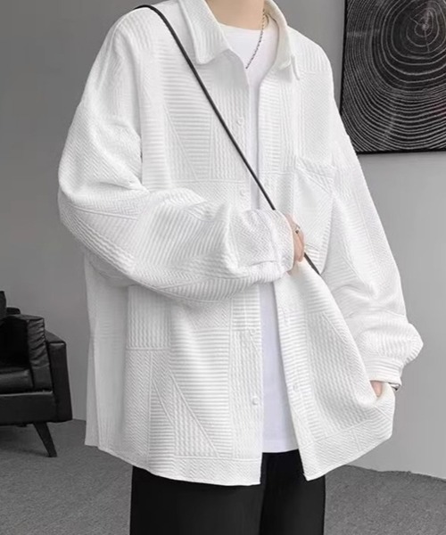 KELVIN（ケルヴァン）の「Geo Texture Overshirt ジオテクスチャーオーバーシャツ（シャツ/ブラウス・メンズ・ホワイト・MEDIUM）」の15枚目の写真