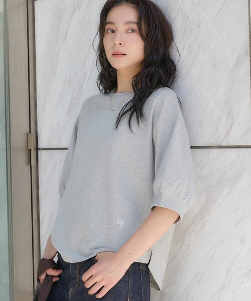 Dessin(デッサン)の「【洗える/XS-L】バックヘンリーミニ裏毛 5分袖(Tシャツ/カットソー・レディース・ピンク系/モスグリーン/ライトグレー/ブラック/ライトベージュ・00/01/02/03)」の10枚目の写真