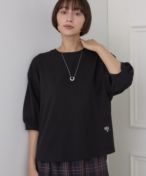 Dessin(デッサン)の「【洗える/XS-L】バックヘンリーミニ裏毛 5分袖(Tシャツ/カットソー・レディース・ピンク系/モスグリーン/ライトグレー/ブラック/ライトベージュ・00/01/02/03)」の13枚目の写真